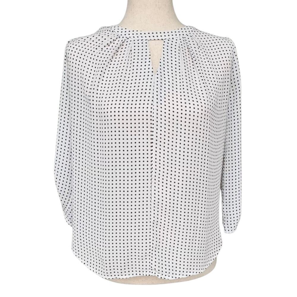 Anthropologie Pleione Semi Sheer 3/4 Sleeve Keyhole Blouse, Women’s Size XS